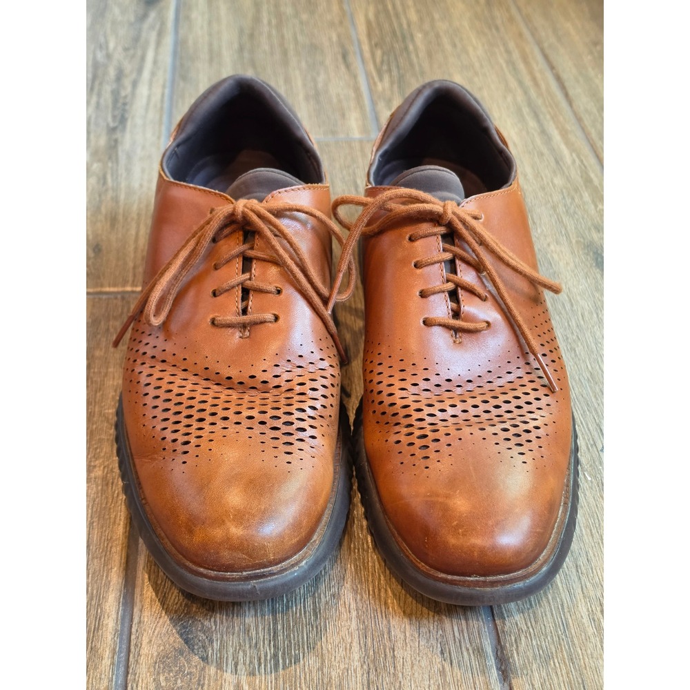 Cole Haan Zerogrand Wingtip Oxford Mens 10D British Tan Leather C25351 Shoes